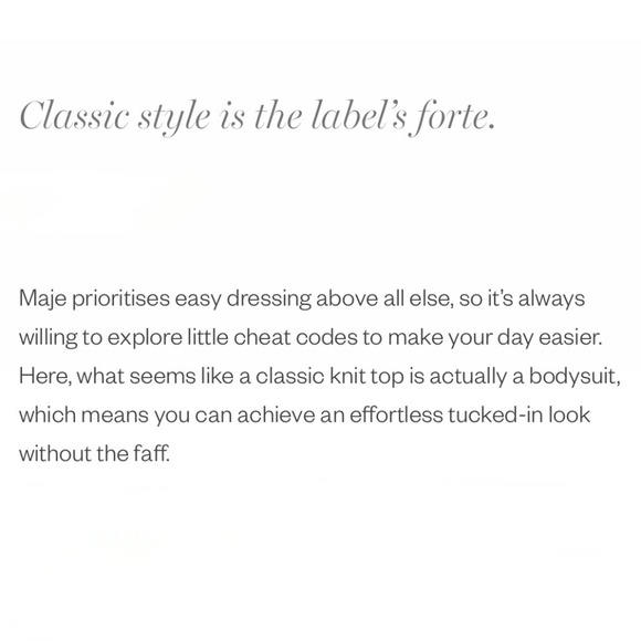 Maje Pointelle knit body suit sz M - Picture 10 of 16